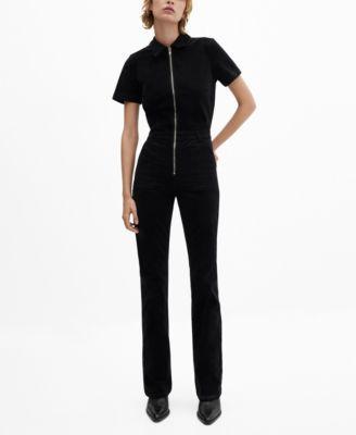 MANGO - Corduroy jumpsuit with zipper blackWomen Product Image