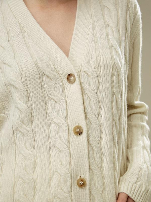 Oversized Cable Weave Cardigan Product Image