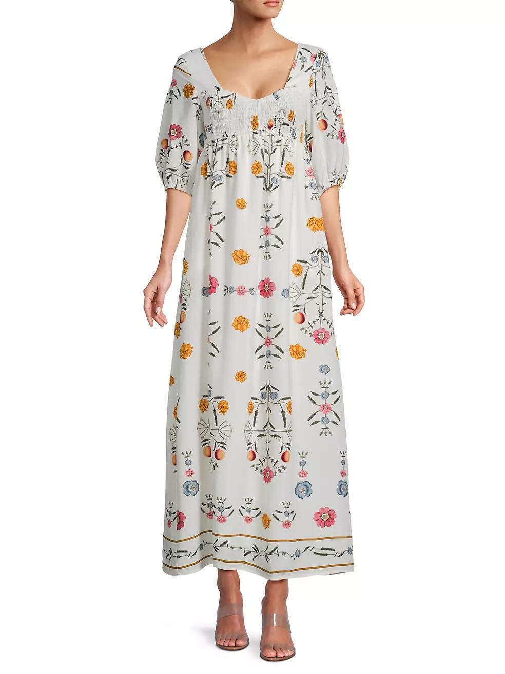 Rumia Floral Smocked Maxi Dress Product Image