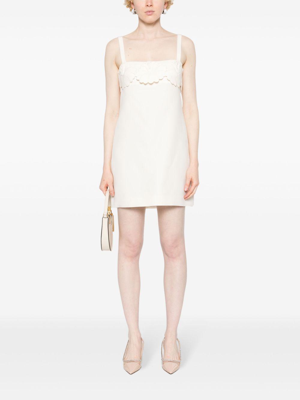 VALENTINO Crepe Couture Short Dress In Beige Product Image