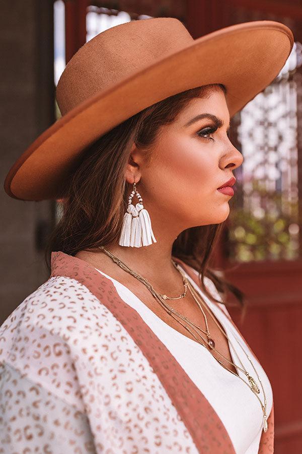 The Penelope Mini Tassel Earrings in White Product Image