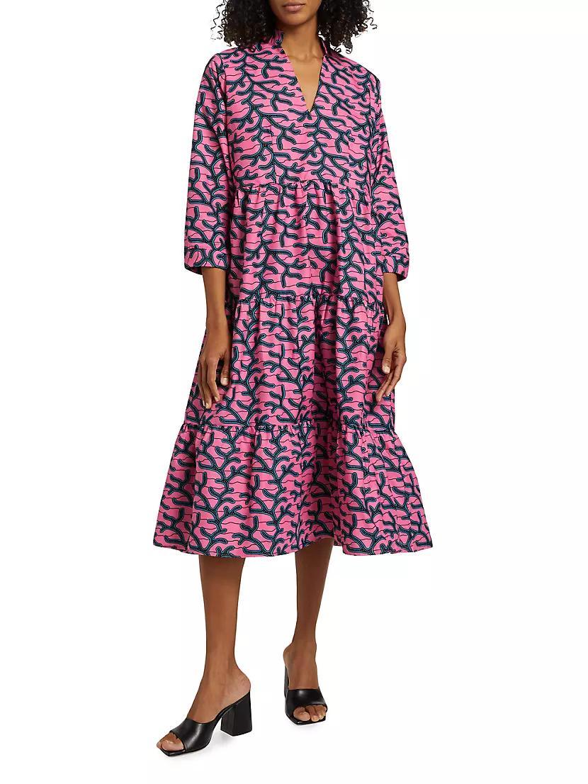 Bimpe Abstract Cotton Tiered Tent Dress Product Image