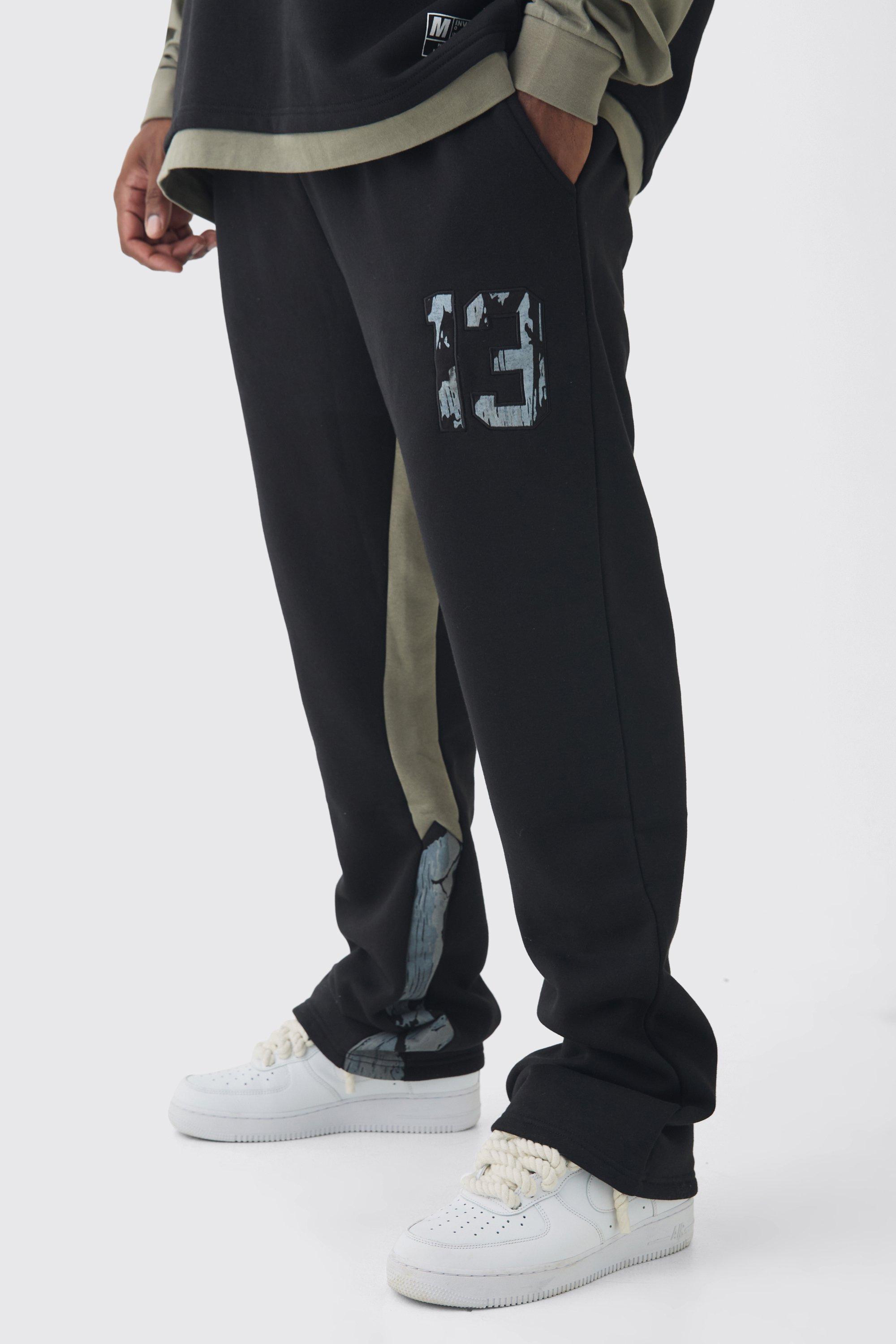 Plus Slim Fit Camo Gusset Sweatpants | boohooMAN USA Product Image