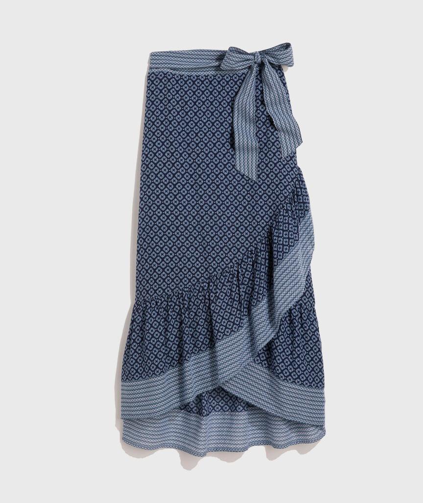 Blue Katama Tile Maxi Skirt Product Image