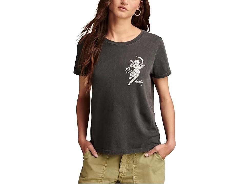 Lucky Brand Love Cherubs Classic Crew (Jet ) Women's Clothing Product Image