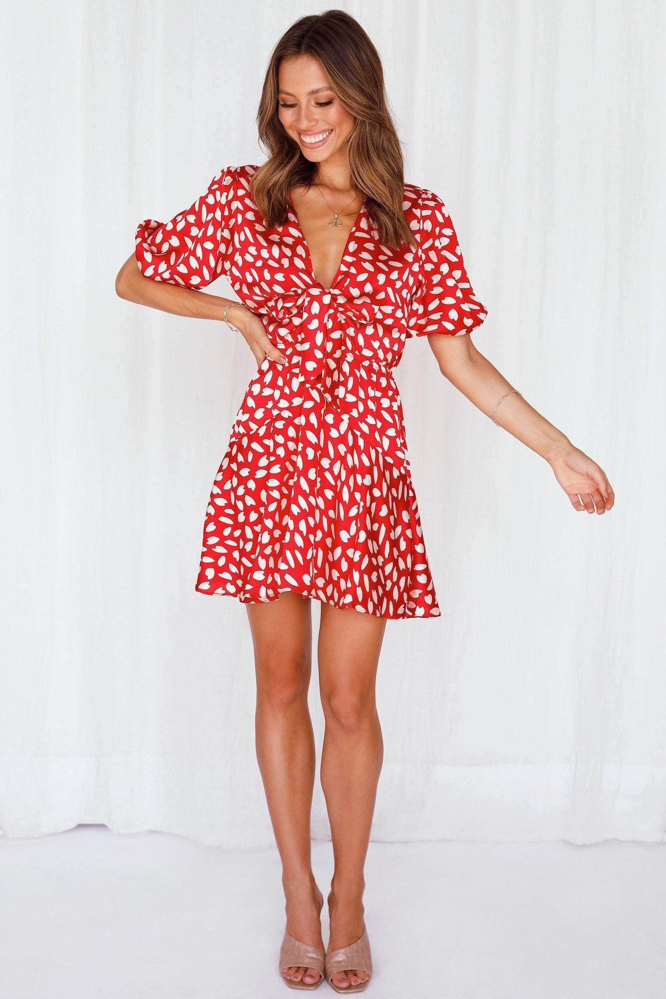 Dainty Dreams Dress Red Product Image