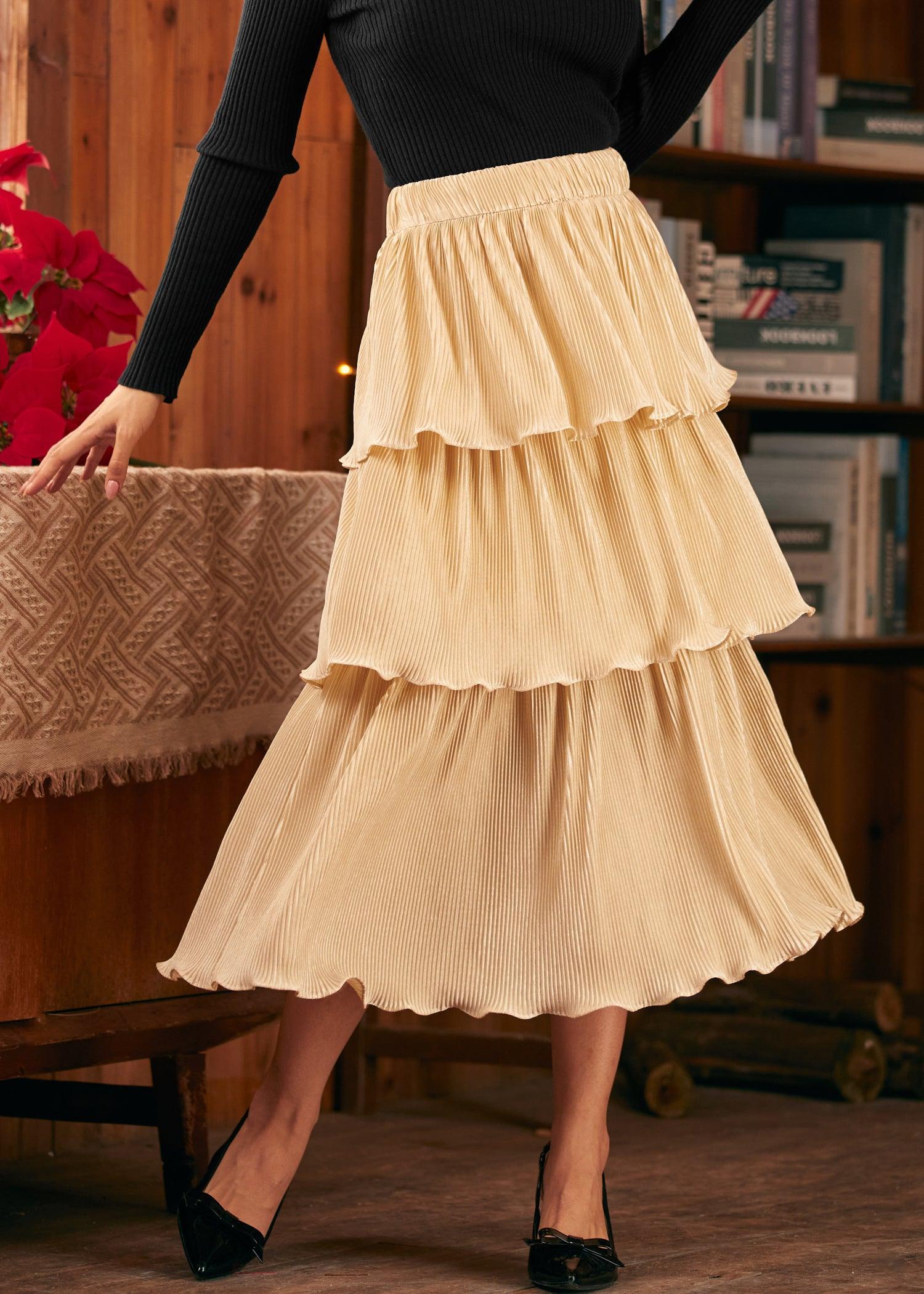 Vintage Tales Tiered Midi Skirt Product Image