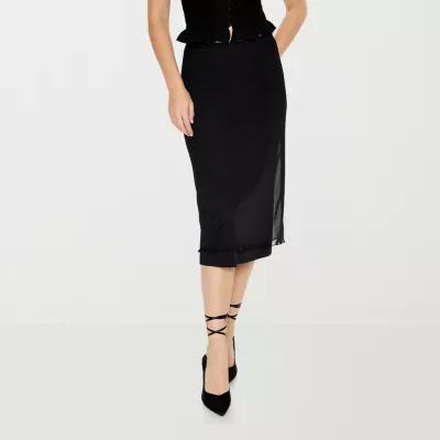 Forever 21 Mesh Womens Low Rise Midi A-Line Skirt-Juniors Product Image