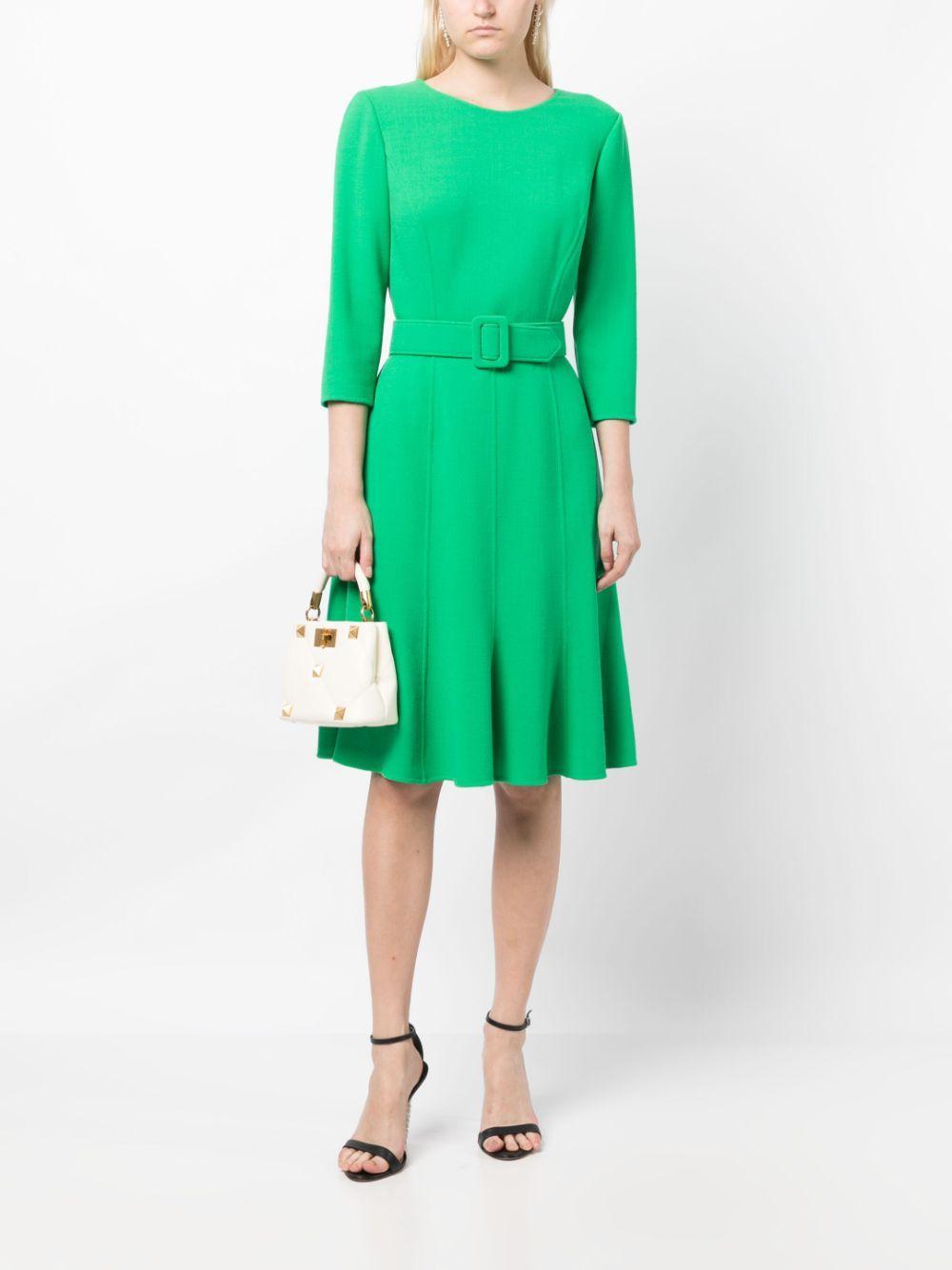 Belted Midi Dress In Green Product Image