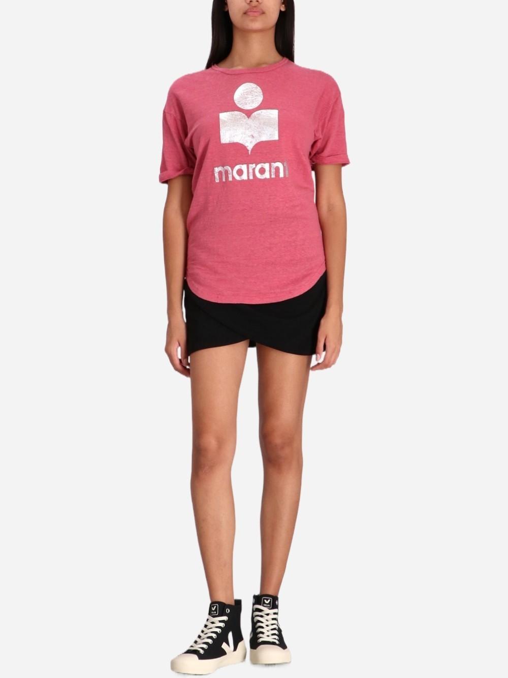 ISABEL MARANT Logo-print T-shirt In Pink Product Image