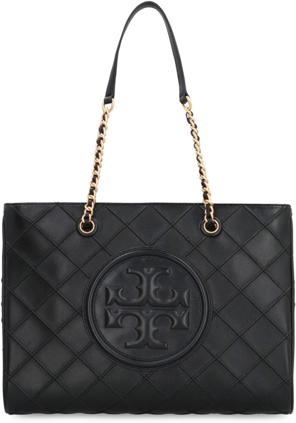 Fleming Leather Tote In Black Product Image