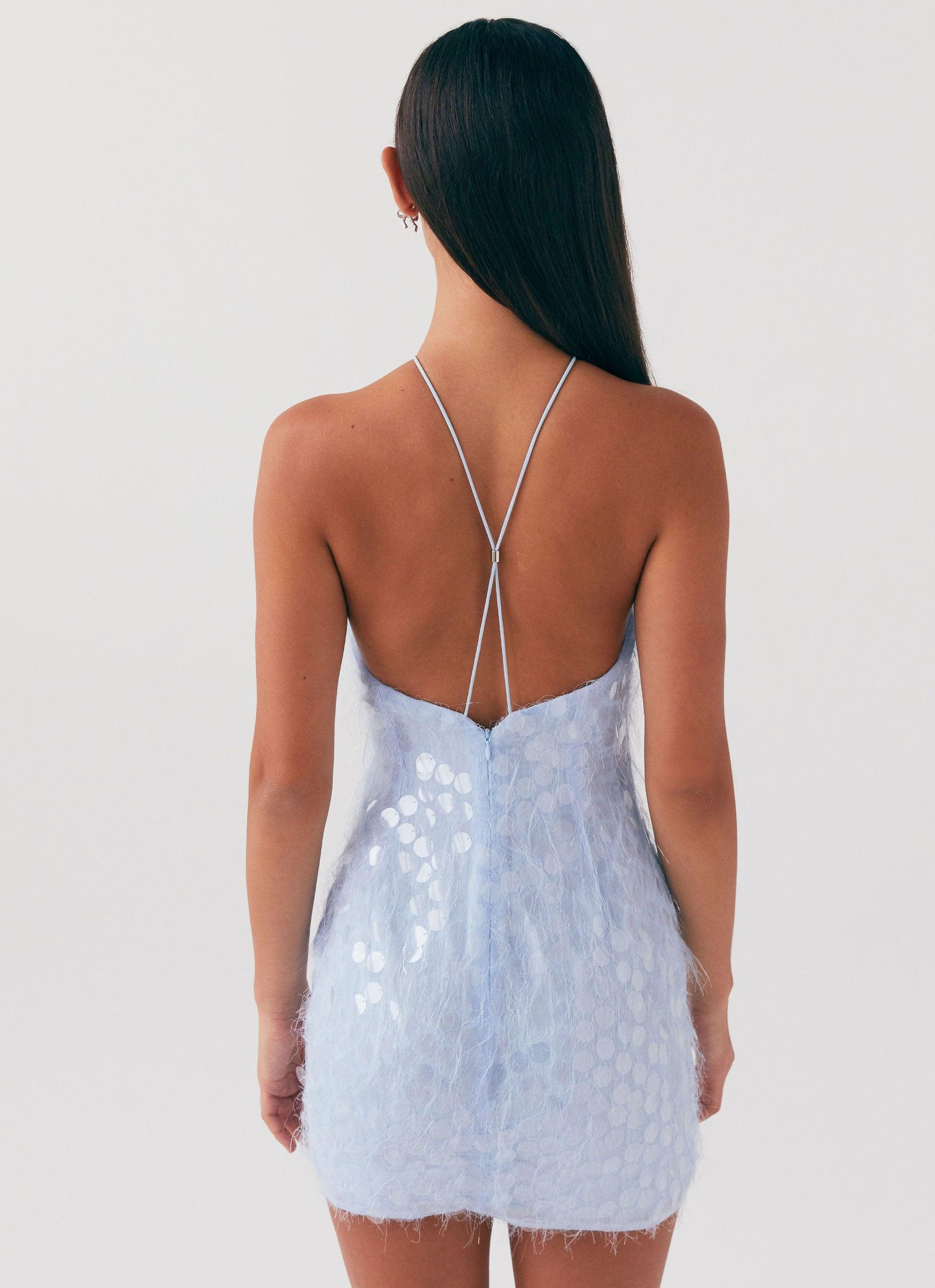 Glitz And Glamour Halterneck Mini Dress - Lavender Mist Product Image