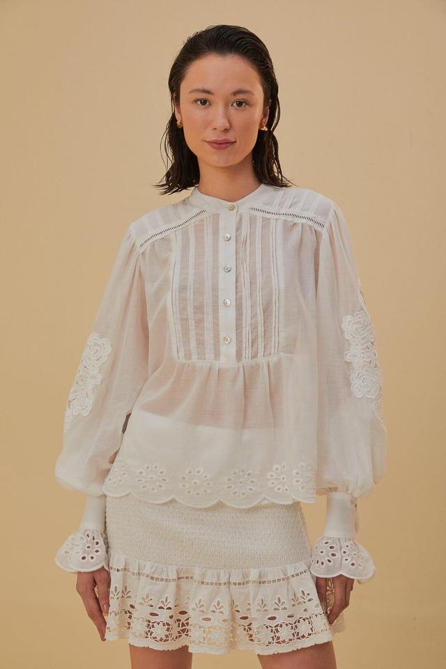 Womens Cotton Peasant Blouse Product Image