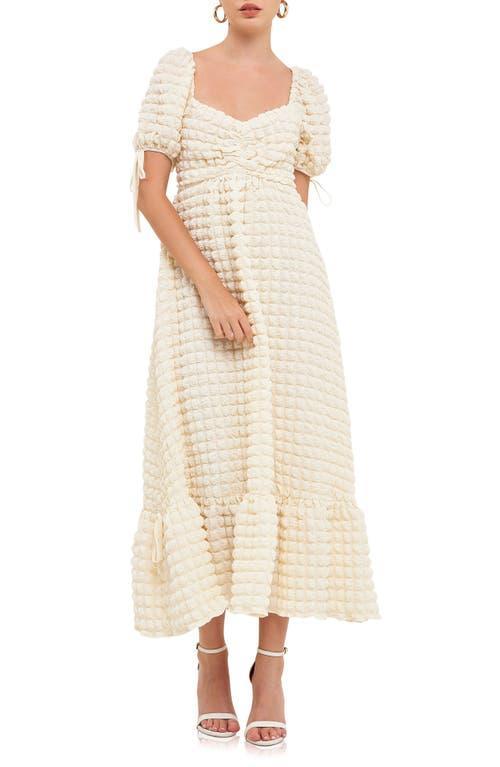 Endless Rose Texture Puff Sleeve Maxi Dress Product Image