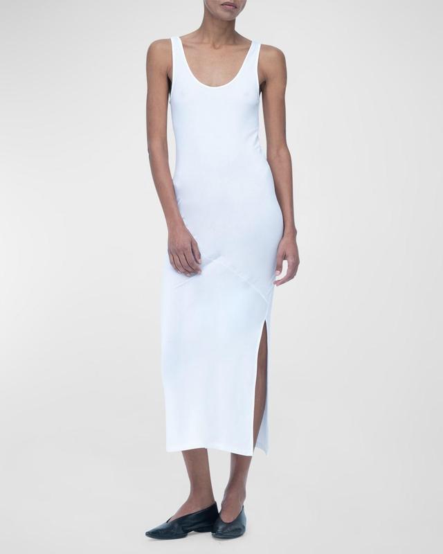 Scoop-Neck Slit Midi Tank Dress Product Image