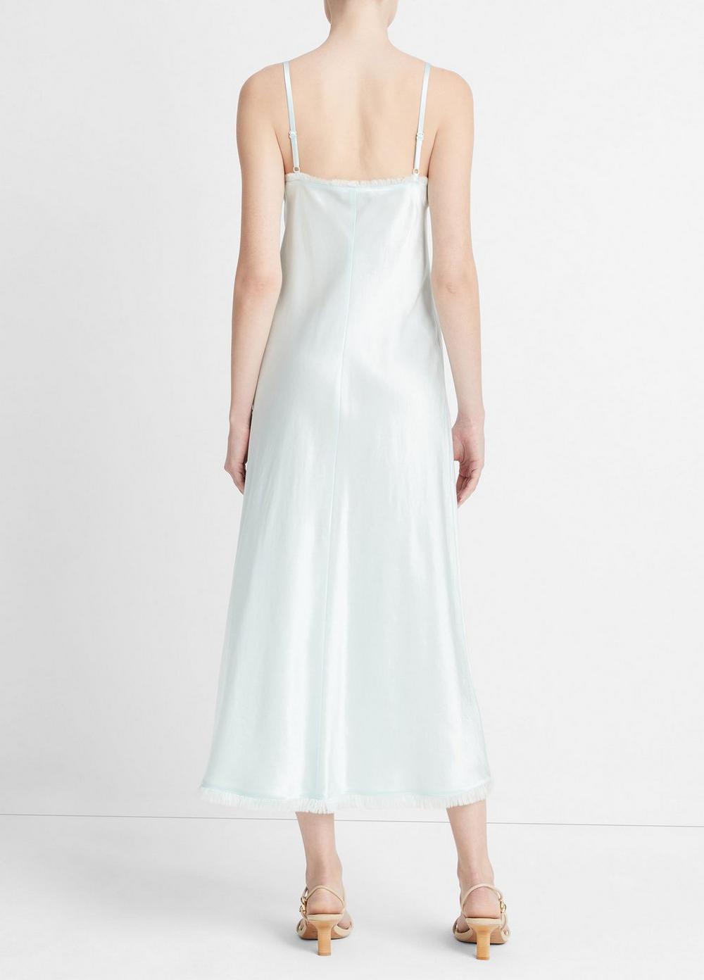 Satin Frayed-Edge Bias Camisole Dress Product Image