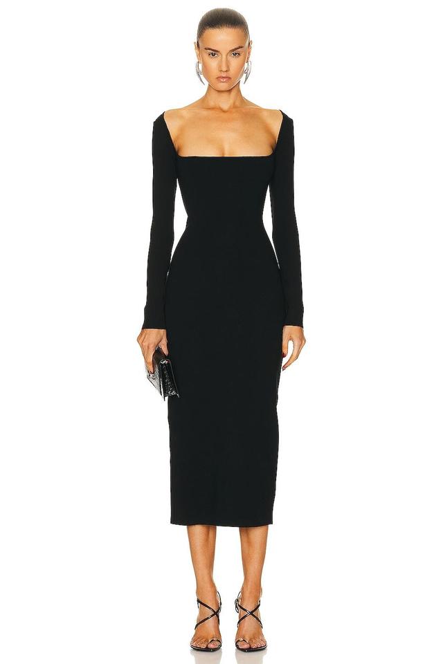 Zeynep Arcay U-neck Midi Knit Dress in Black - Black. Size 4 (also in ). Product Image