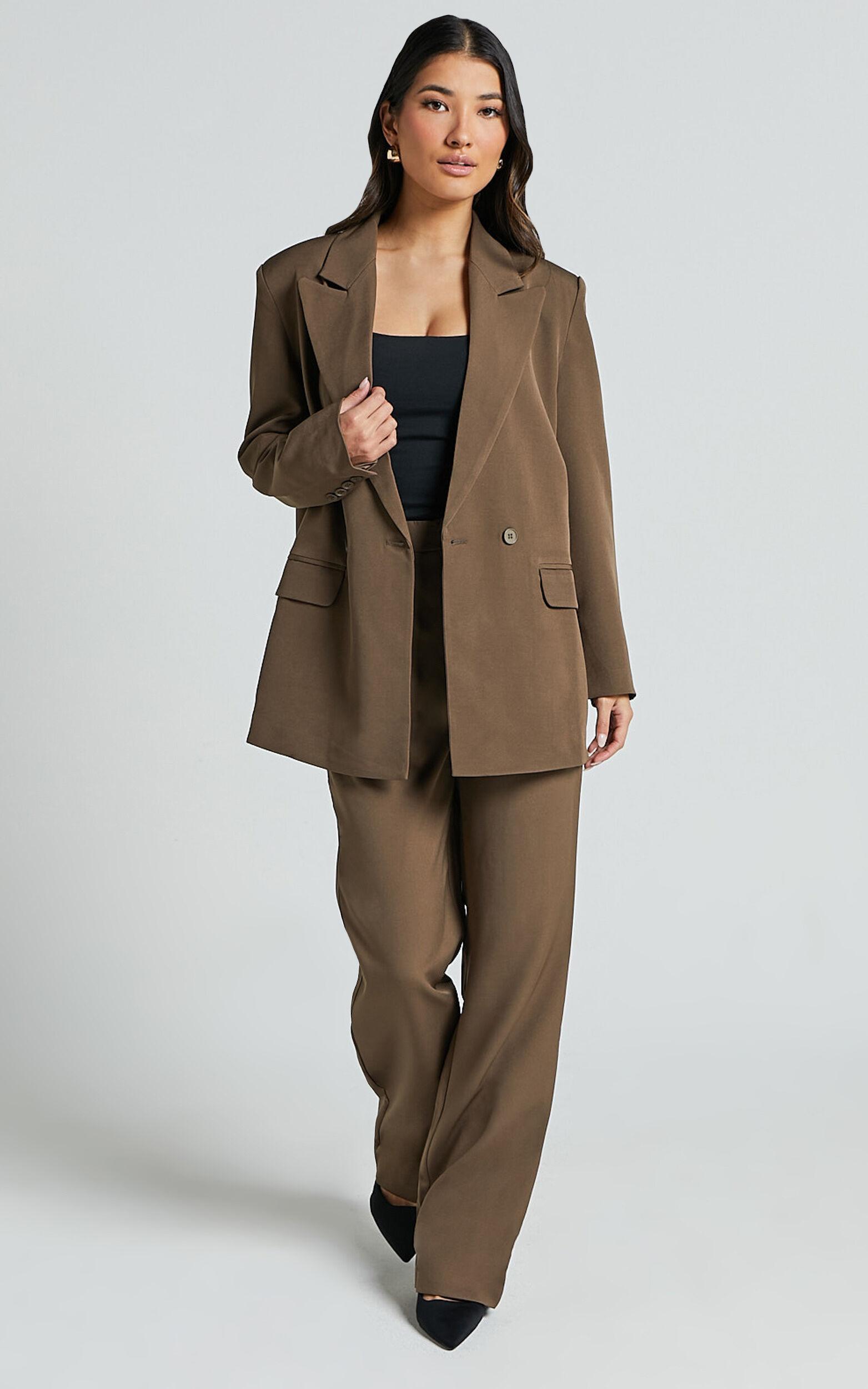 Ophelia Blazer - Double Breasted Blazer in Dark Olive Product Image