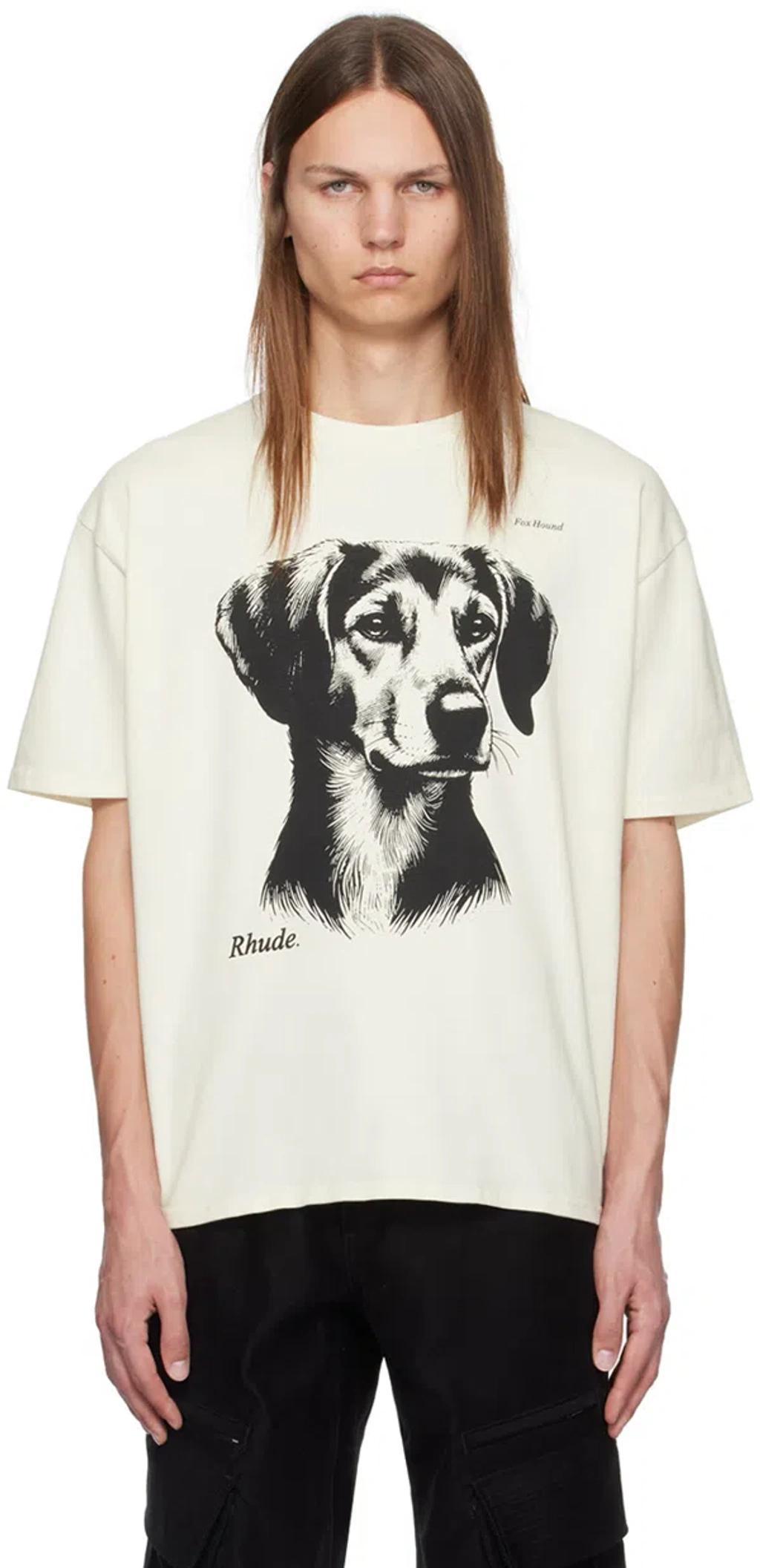 RHUDE Fox Hound Tee In White Product Image