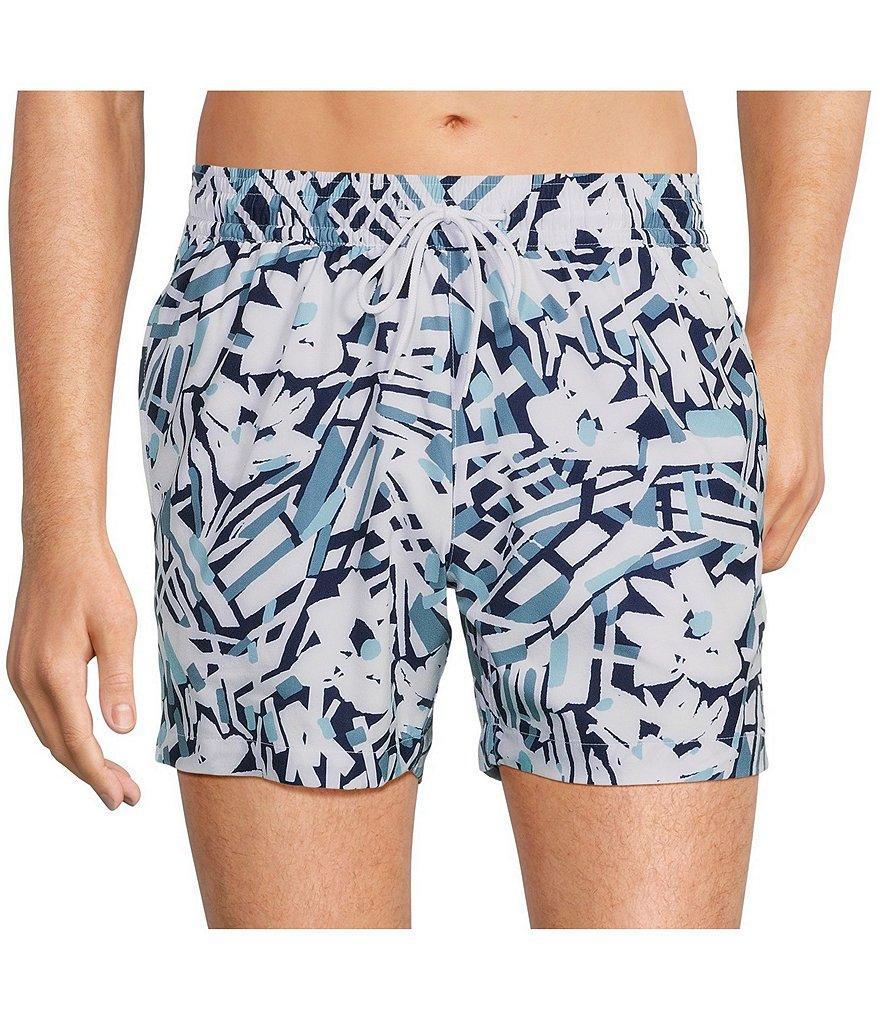 Murano Abstract Floral 5#double; Inseam Swim Trunks Product Image