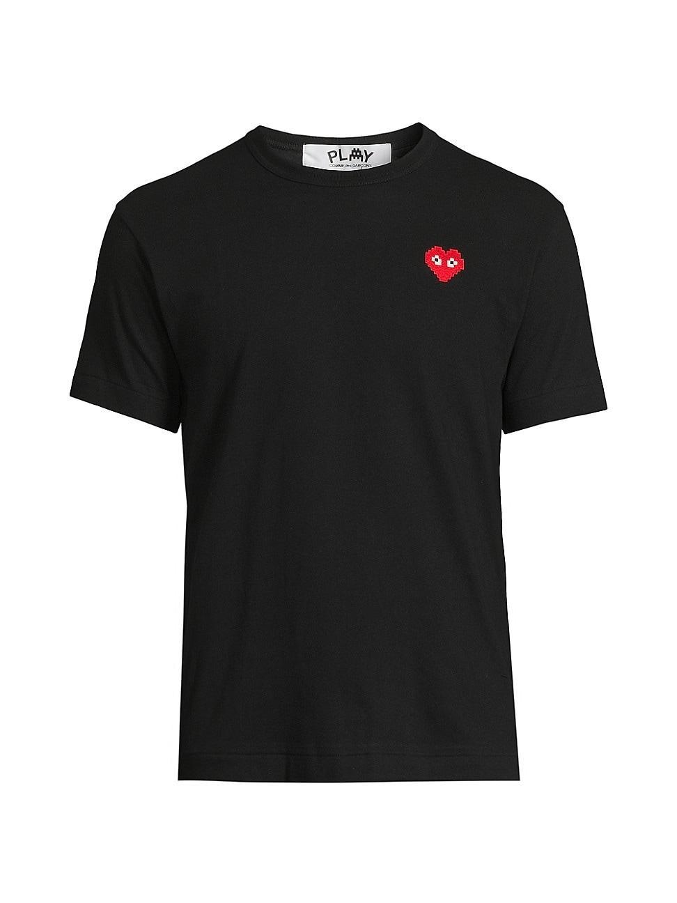 Mens Play Invader Heart Cotton T-Shirt Product Image