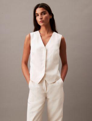 Linen Blend Short Vest Product Image