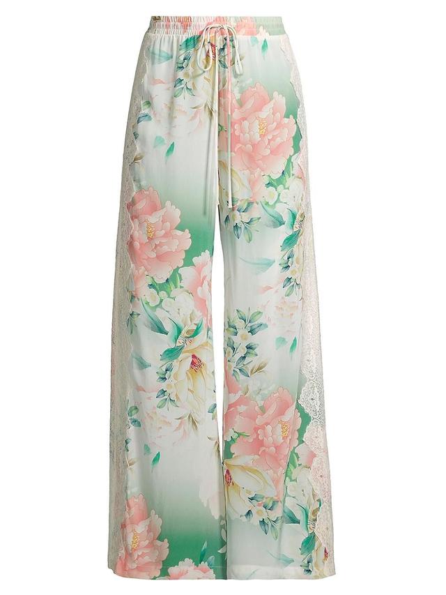 Womens Ruksana Floral Silk Pants Product Image