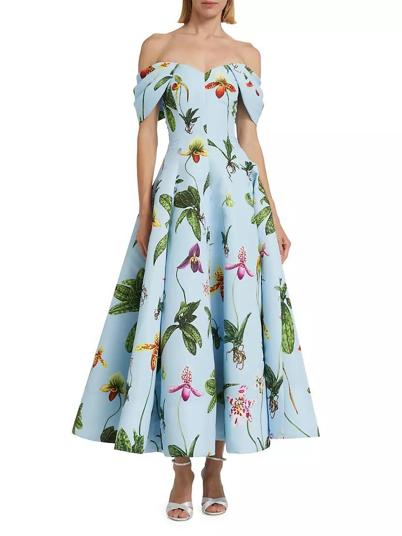 Orchid Drape Off-the-Shoulder Cocktail Dress Product Image