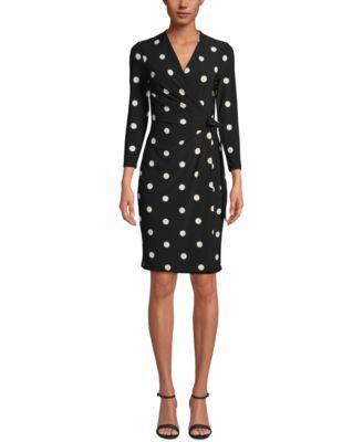 Anne Klein Petite Classic 3/4-Sleeve Wrap Dress Product Image