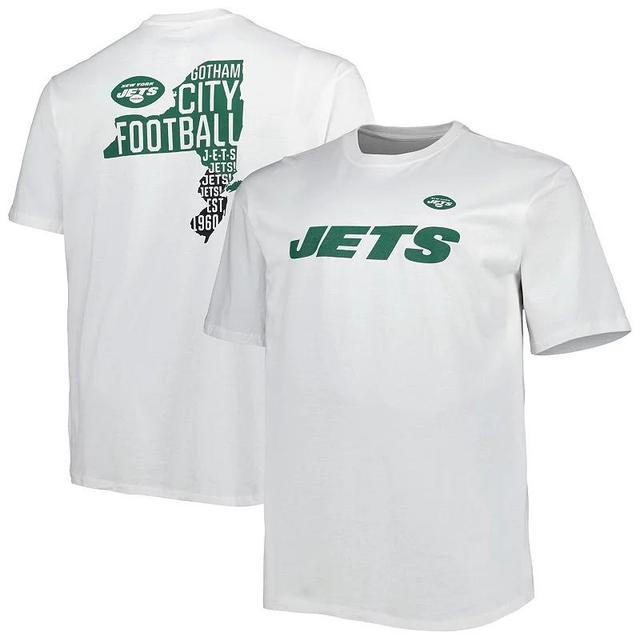 Mens Fanatics Branded White New York Jets Big & Tall Hometown Collection Hot Shot T-Shirt Product Image