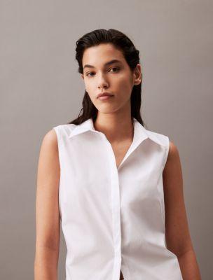 Stretch Poplin Cutout Top Product Image