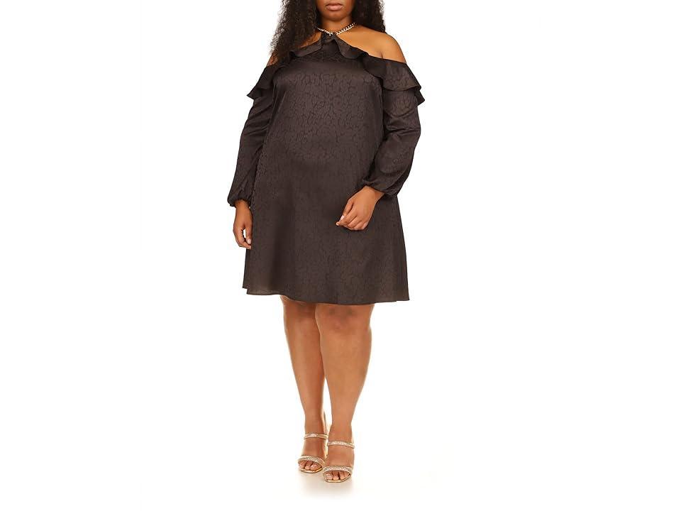 MICHAEL Michael Kors Plus Size Flounce Off Shoulder Mini Dress Women's Clothing Product Image