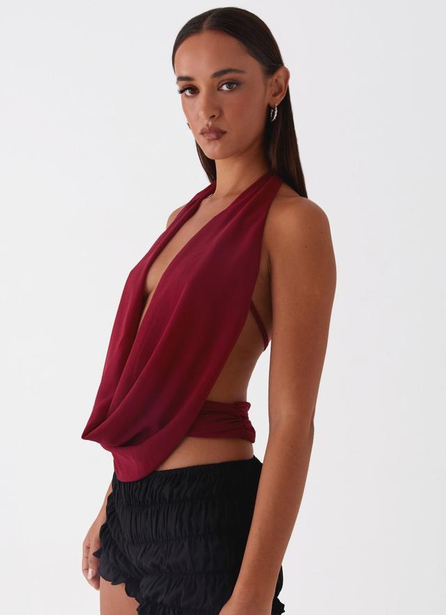 Sawyer Mesh Top - Maroon Product Image