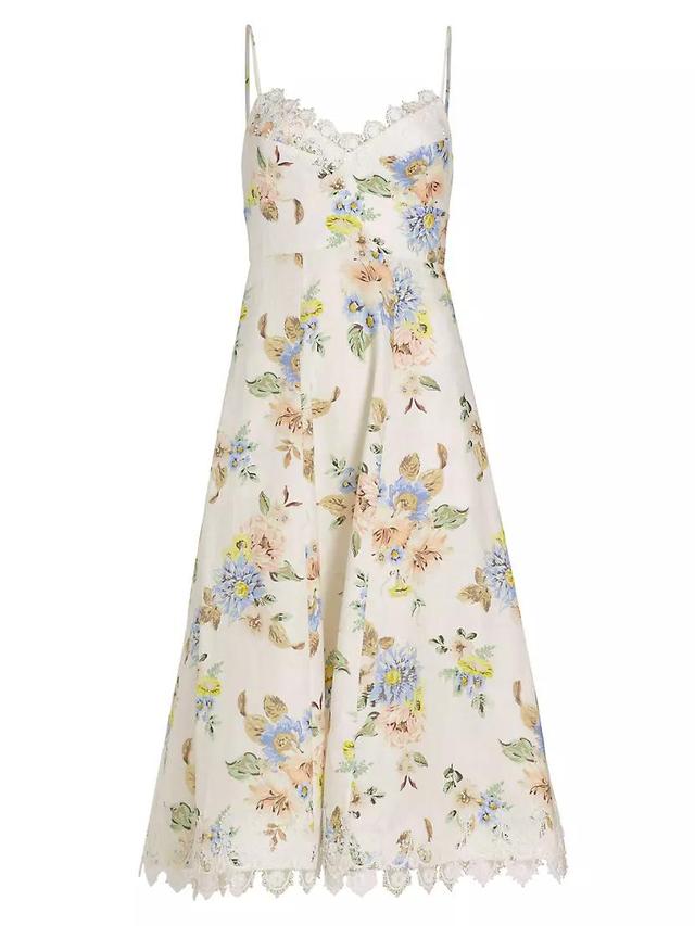 Picnic Floral Linen Midi-Dress Product Image