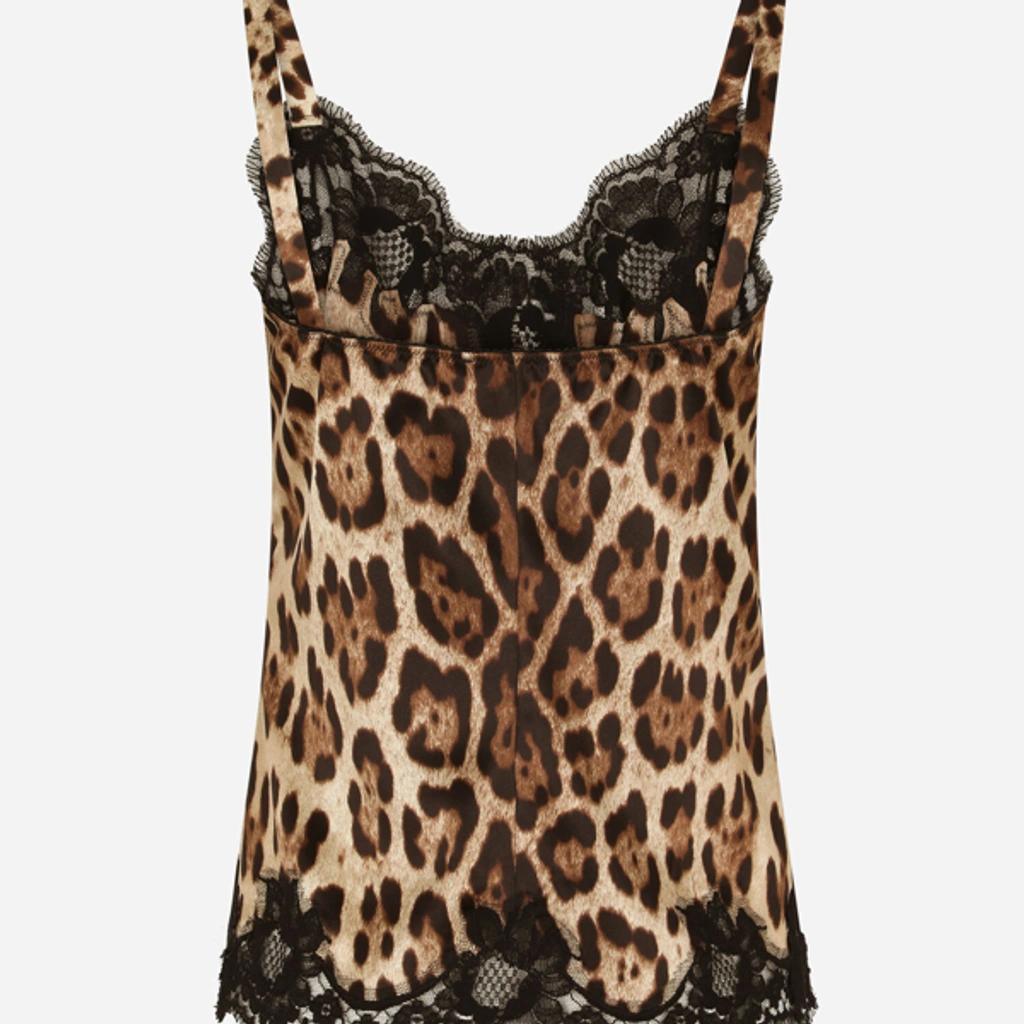 DOLCE & GABBANA Lace-trimmed Leopard-print Silk-blend Satin Pajama Shorts In Leo,black Product Image