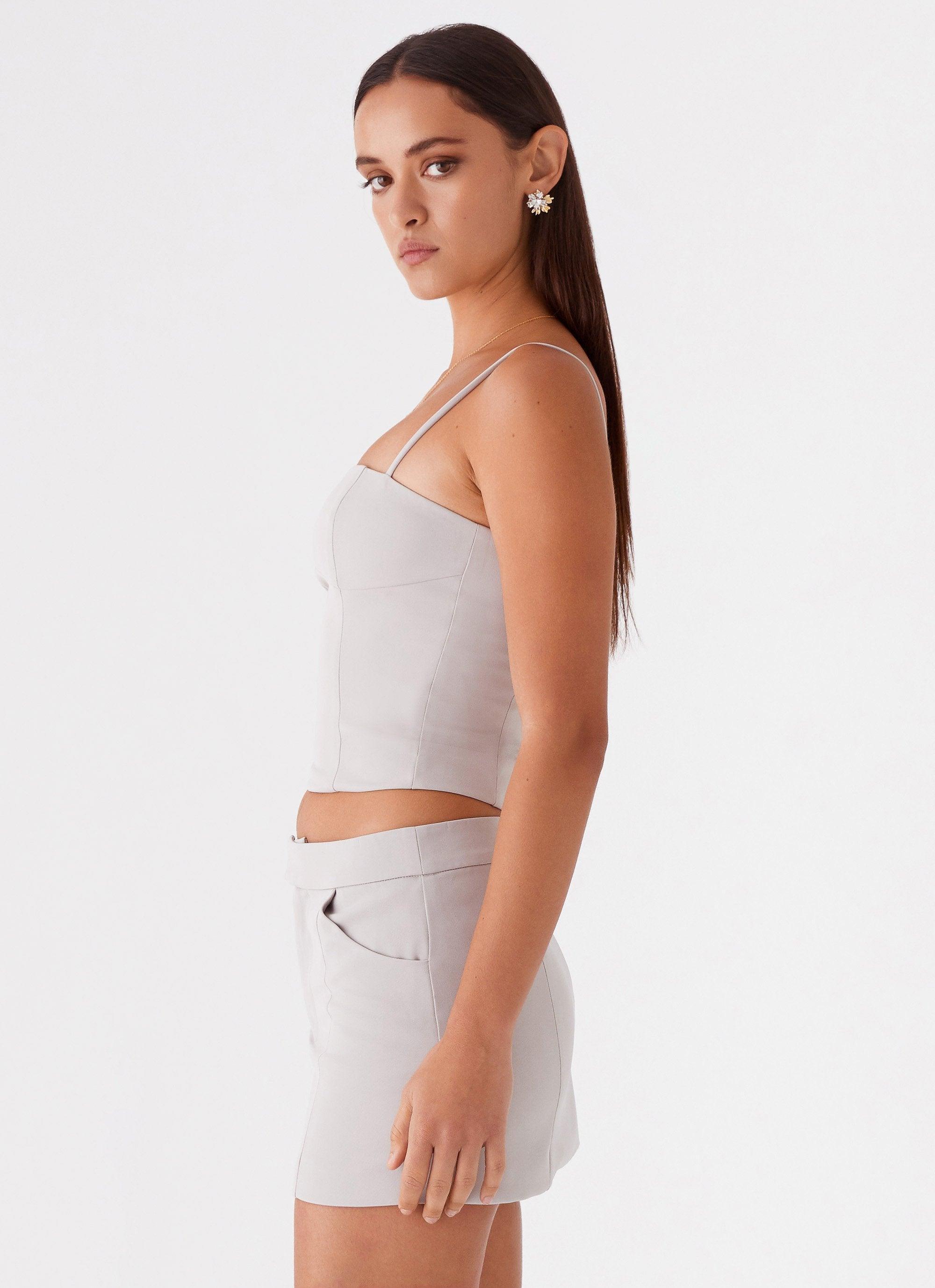 Eliana Crop Top - Grey Product Image