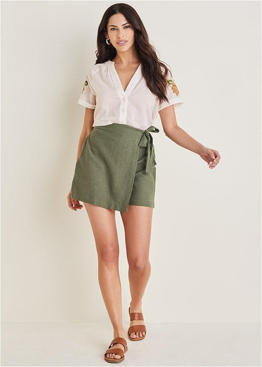 Wrap Linen Skort Product Image