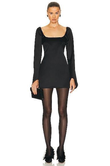 Tate Square-neck Minidress In Black Product Image