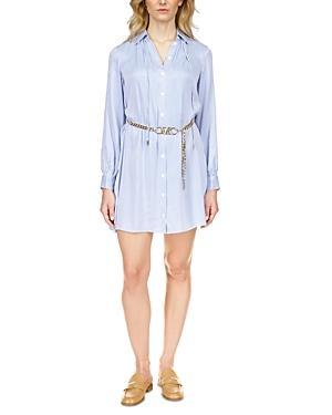 Michael Kors Pinstriped Satin Shirt Dress Product Image