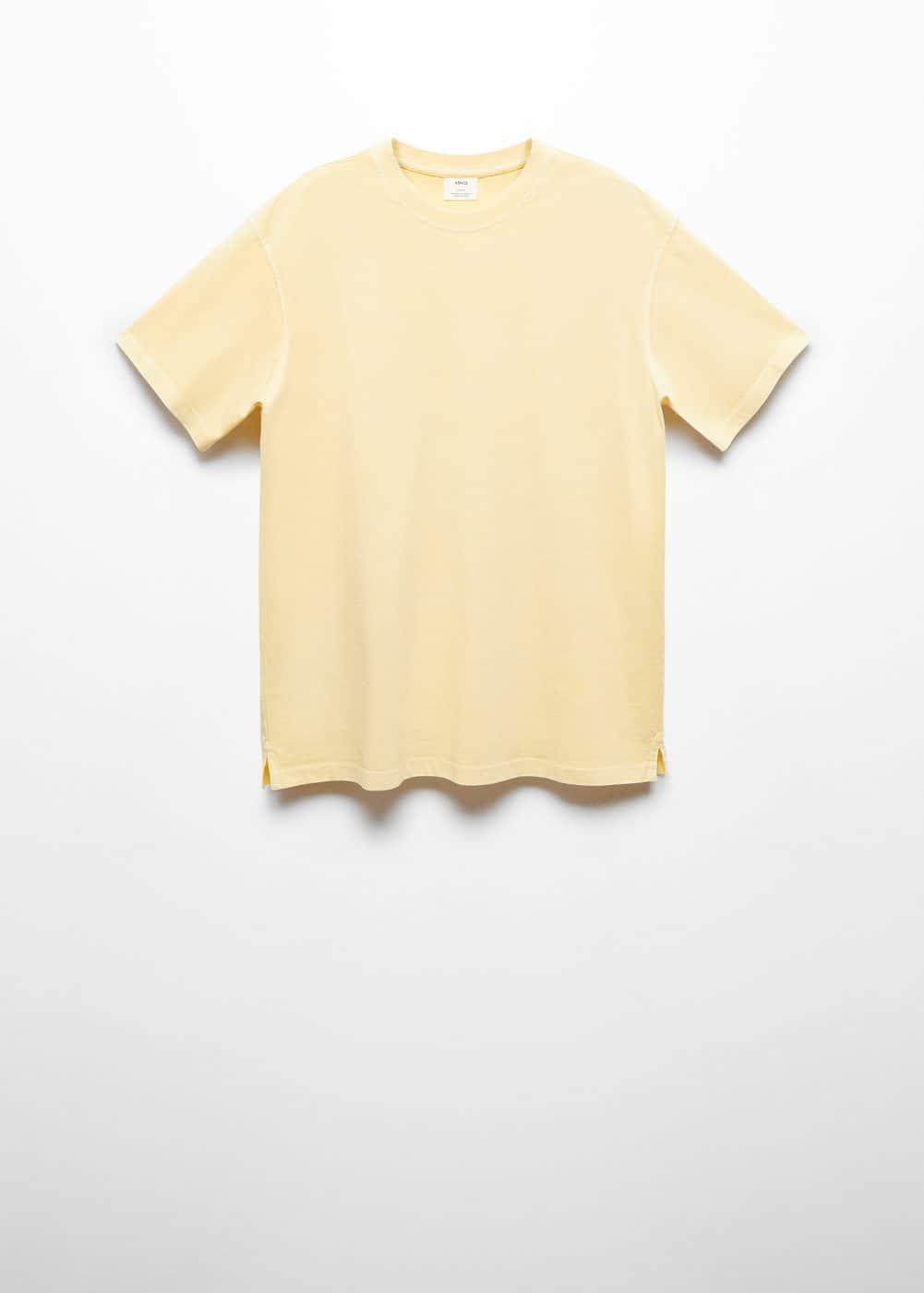 MANGO MAN - 100% cotton relaxed-fit t-shirt pastel yellowMen Product Image