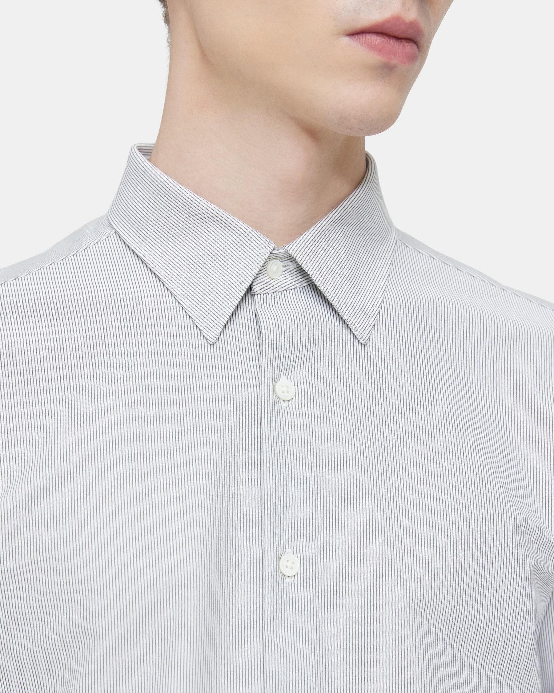 Tailored Shirt in Striped Cotton Blend Product Image