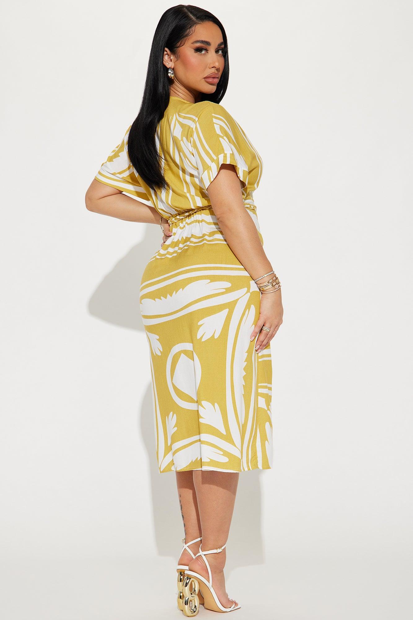 Cassie Midi Dress - Mustard Product Image