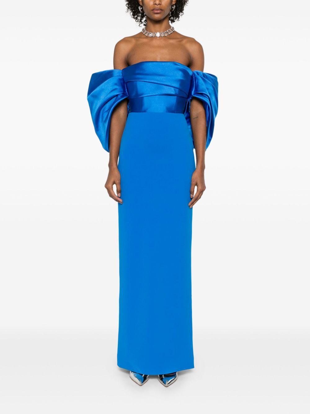 SOLACE LONDON Arla Gown In Blue Product Image