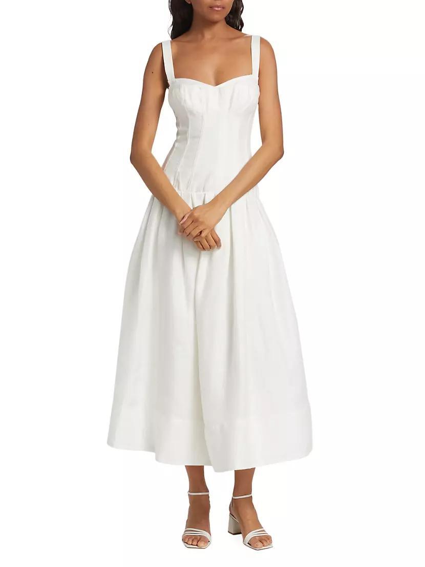 Makenna Linen Corset Midi-Dress Product Image