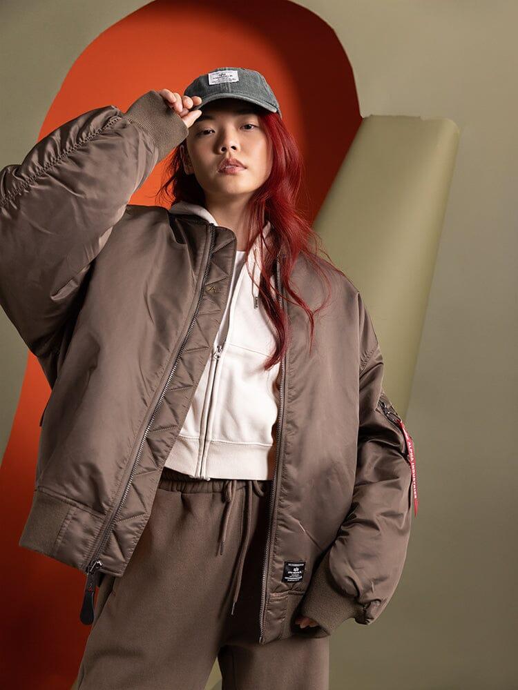 WOMEN'S OVERSIZED MA-1 MOD BOMBER JACKET Product Image