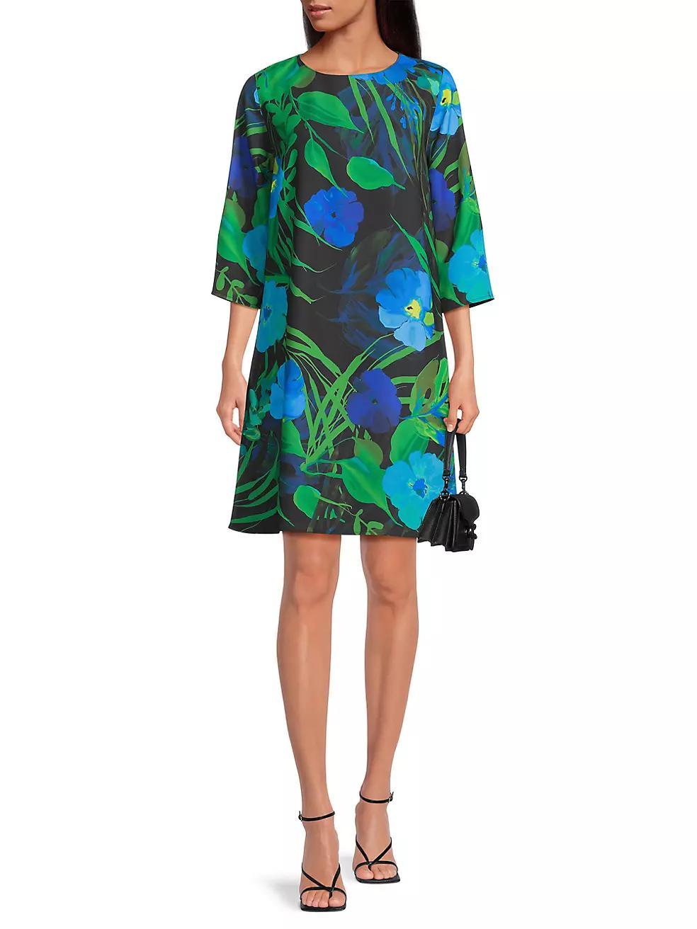 Plus Size Garden Walk Printed Crepe Dress Product Image