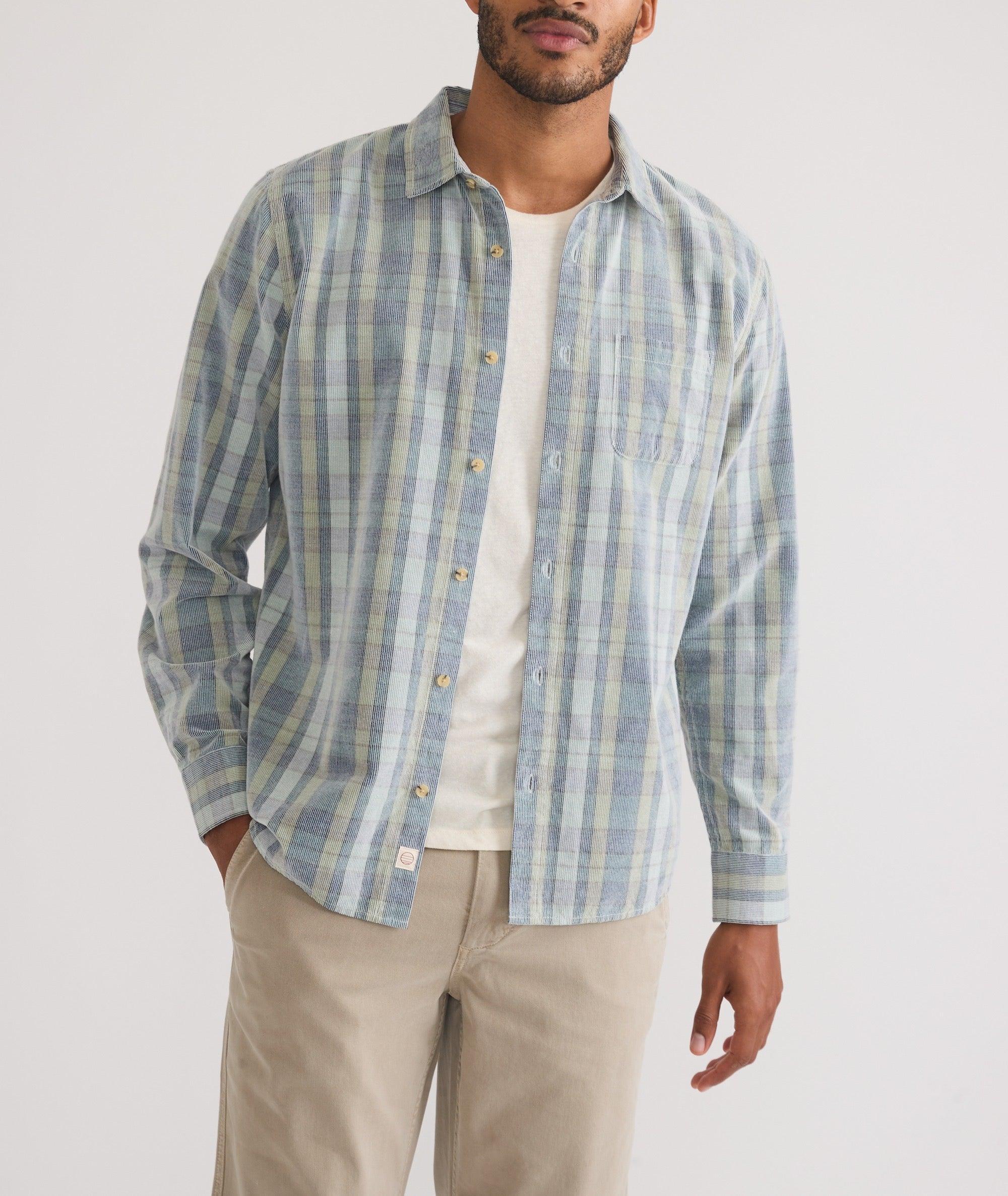 Lightweight Plaid Corduroy Shirt Product Image