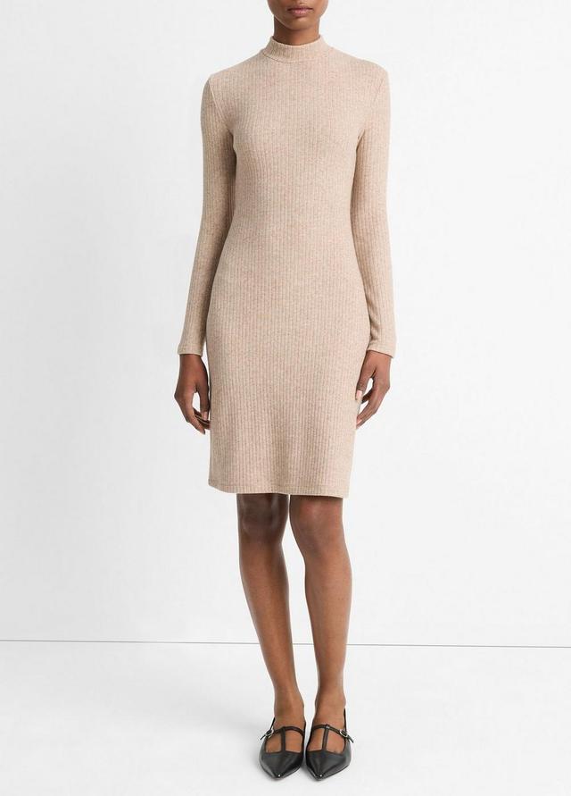 Ribbed Long-Sleeve Short Dress Product Image