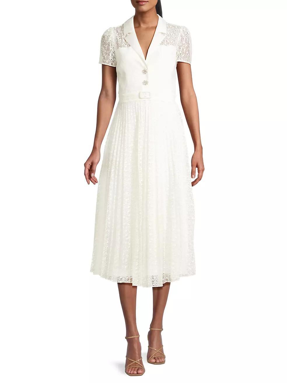 Carena Lace Belted Midi-Dress Product Image