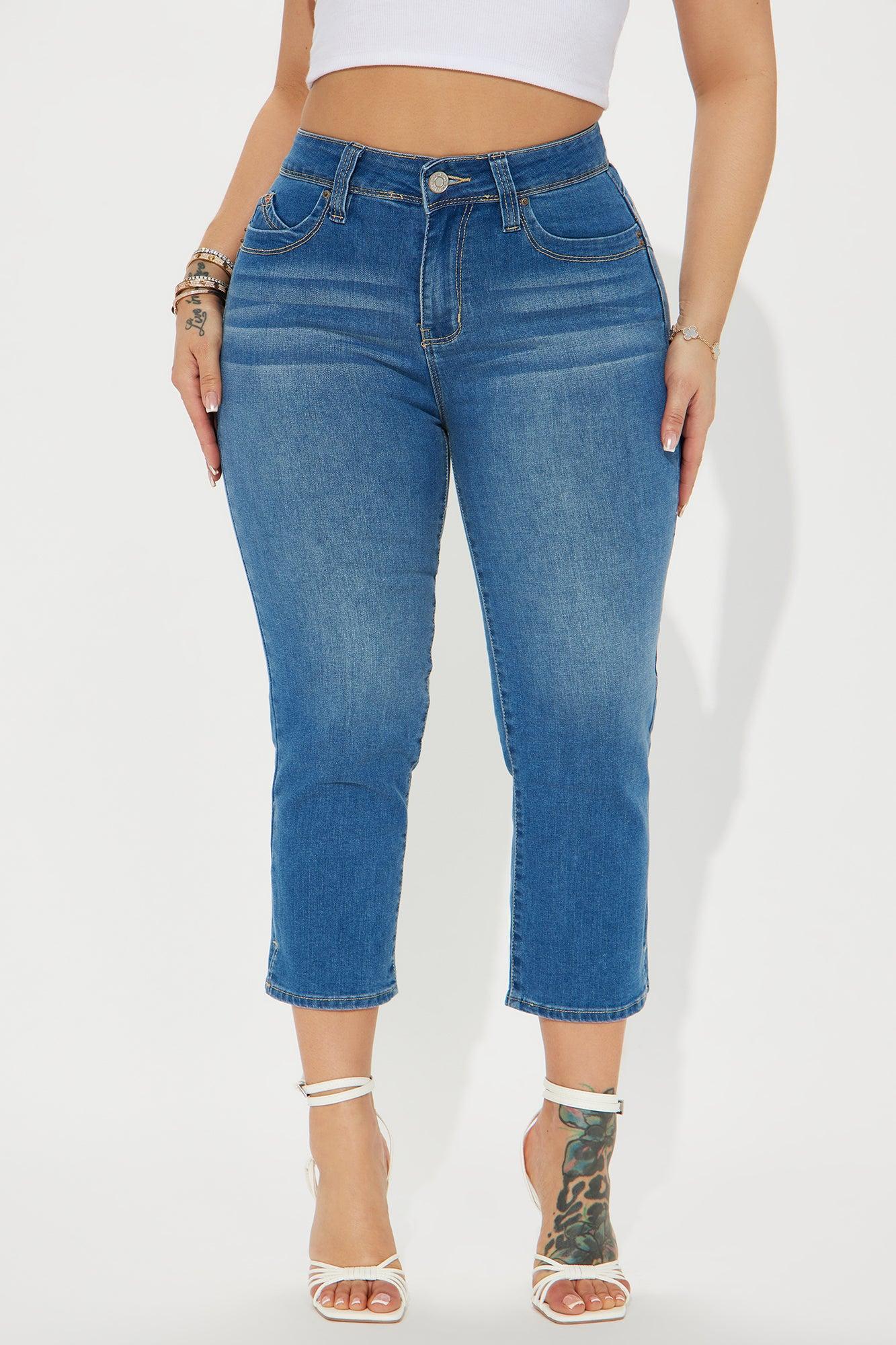 All That Booty Lifting Crop Jean - Medium Wash Product Image